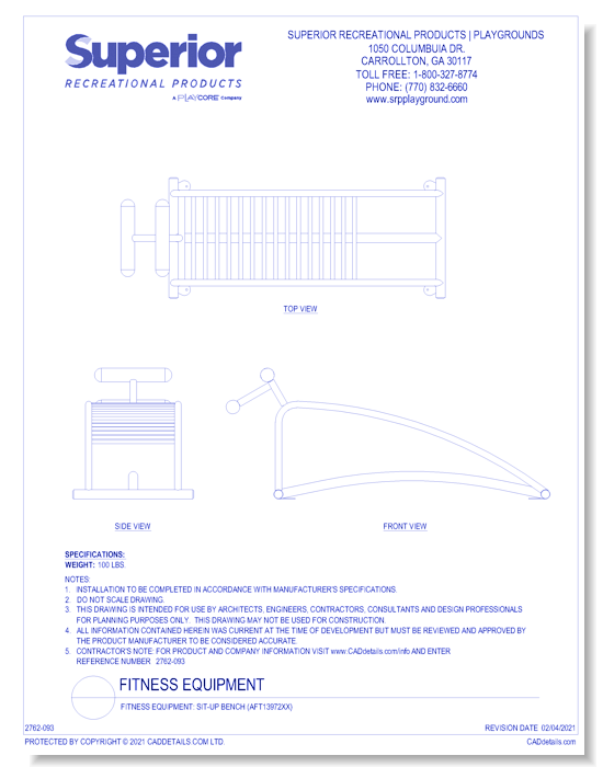 Fitness Equipment: Sit-Up Bench (AFT13972XX)