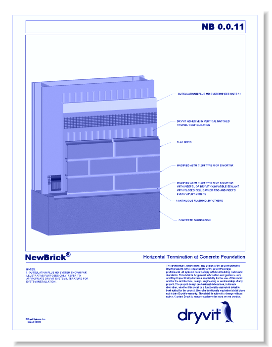 NewBrick® System: Horizontal Termination at Concrete Foundation 