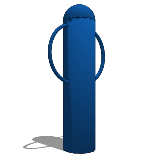 8" OD Bollard Bike Rack: 2 Bike, Surface or In Ground Mount