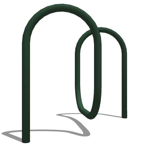 Circa 2000 Bike Rack: 4 Bike, Surface or In Ground Mount