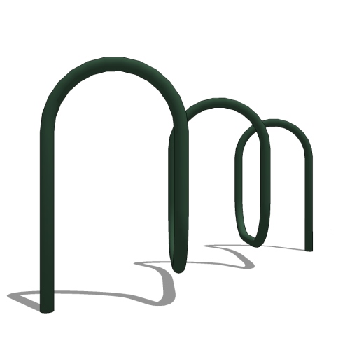 Circa 2000 Bike Rack: 6 Bike, Surface or In Ground Mount