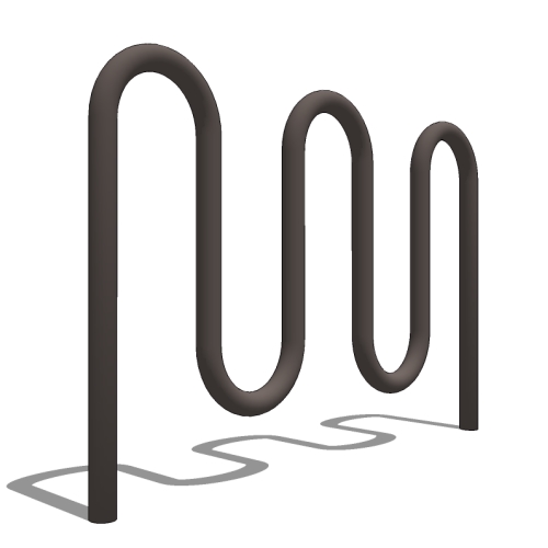 Heavy Duty Winder Bike Rack: 7 Bike, Surface or In Ground Mount