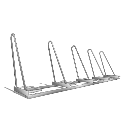 Shark Bike Rack: 5 Bike, Single Sided (Park One Side)