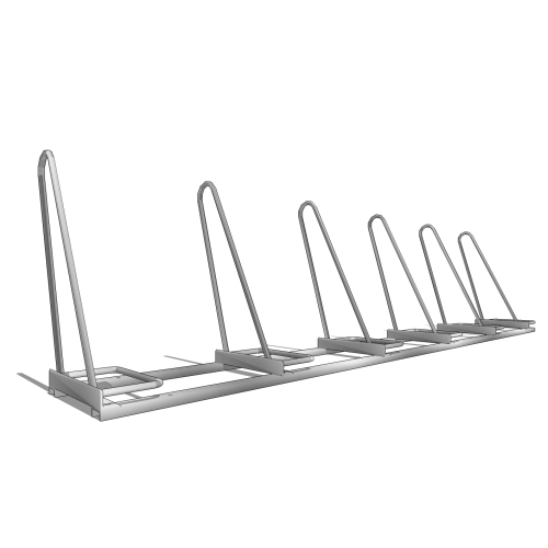 Shark Bike Rack: 6 Bike, Single Sided (Park One Side)