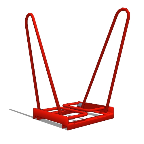 Shark Bike Rack: 2 Bike, Double Sided (Park Both Sides)