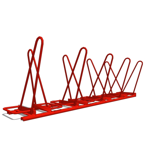Shark Bike Rack: 9 Bike, Double Sided (Park Both Sides)