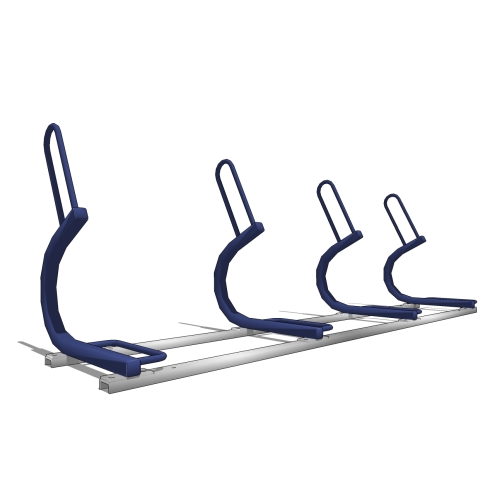 Sentry Bike Rack: 4 Bike, Single Side (Park One Side)