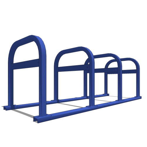 UX200-LB 'U' on Rail Bike Rack with Lean Bar: 8 Bike, 4 Loop, Surface Mount