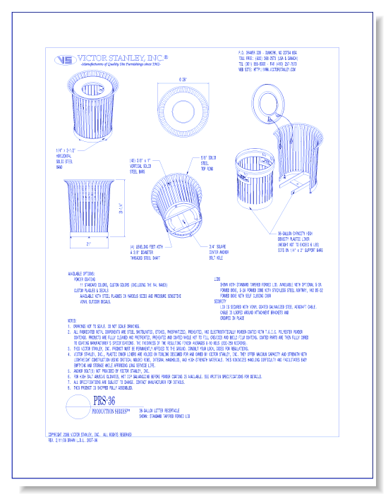 Model PRS-36: Production Litter Receptacle, 36 gal (136 L)