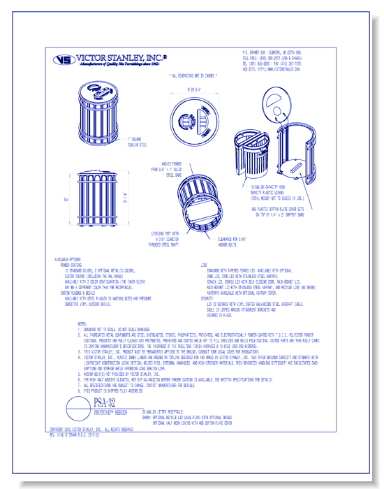 Model PSA-32: ProTone Litter Receptacle, 36 gal (136 L)