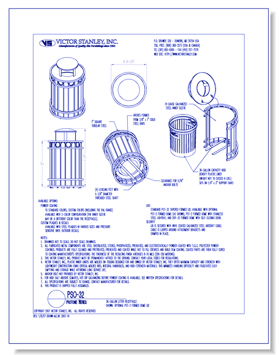 Model PSO-32: ProTone Litter Receptacle, 36 gal (136 L)
