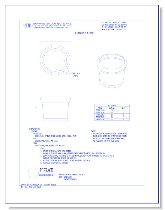 Model Terrace Round: Fiberglass Planter