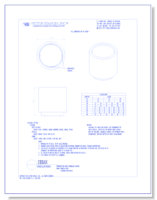 Model Urban Round: Fiberglass Planter