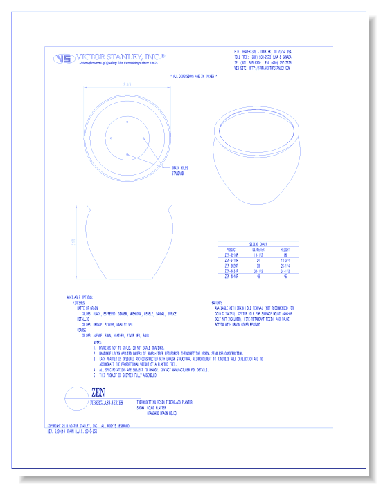 Model Zen: Fiberglass Planter