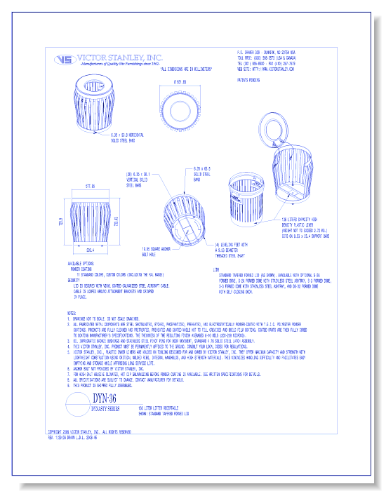 Model DYN-36: Dynasty Litter Receptacle, 36 gal (136 L)