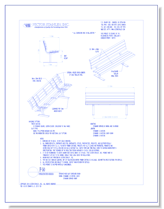 Model F-50: Streetsites™ Bench, Wood Slats