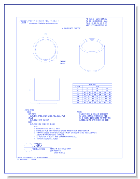Model Urban Round: Fiberglass Planter
