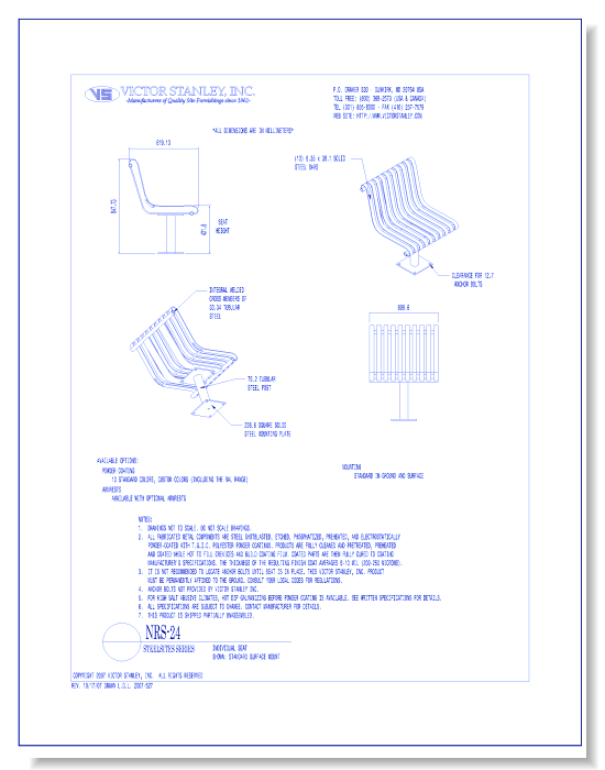 Model NRS-24: Steelsites™ Seat