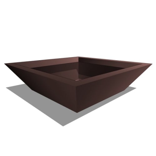 Manhattan Square Low Bowl Fiberglass Planter