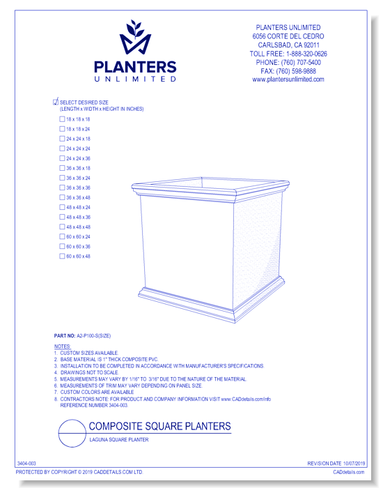 Laguna Composite Square Planter