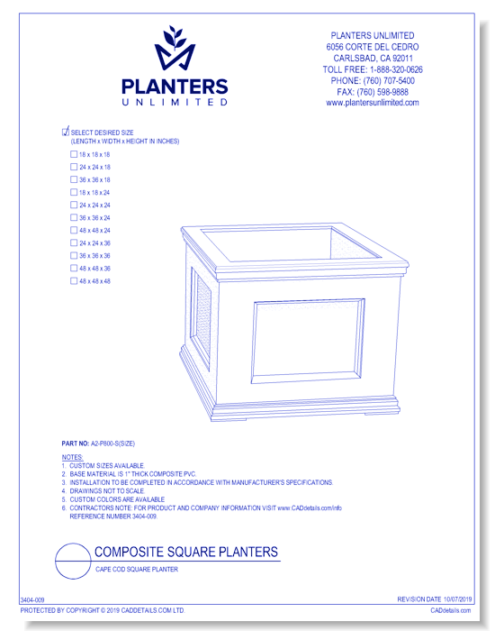 Cape Cod Composite Square Planter