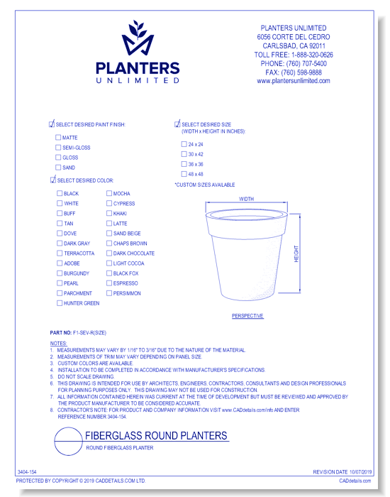 Seville Round Fiberglass Planter