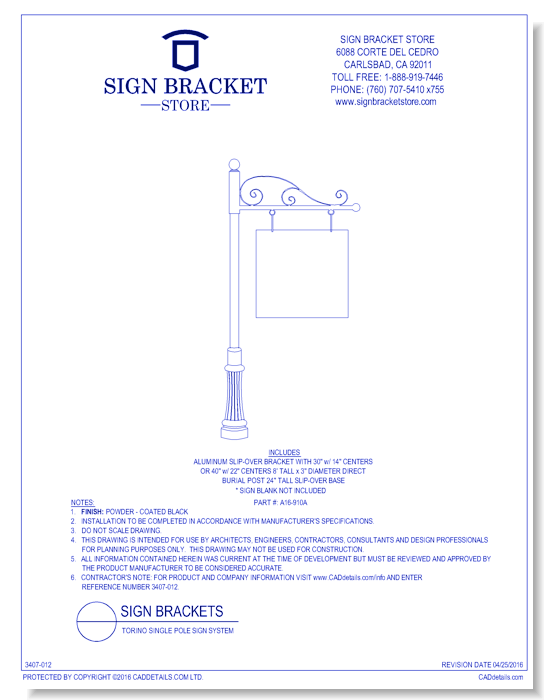Torino Single Post Sign System