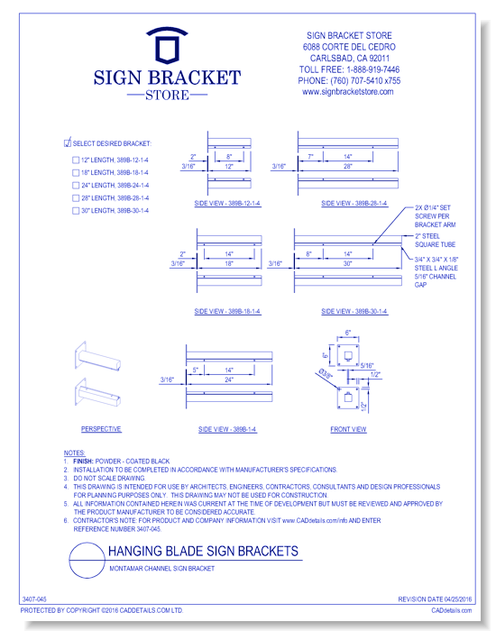 Montamar Channel Sign Bracket