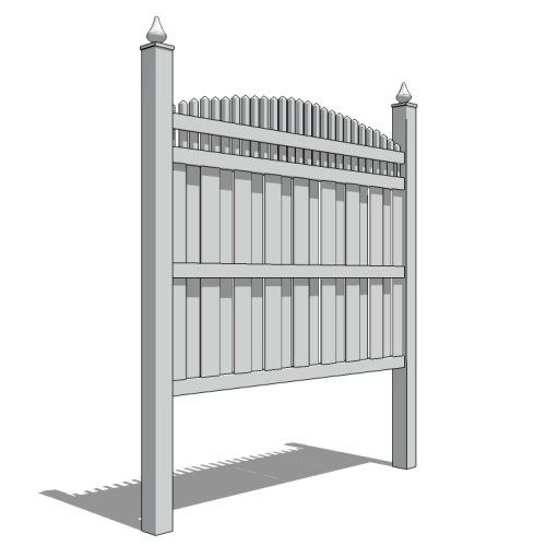 Board on Board with Arched Classic Victorian Picket Top  5', 6', 8', 10' H X 8' W ( V2708 )