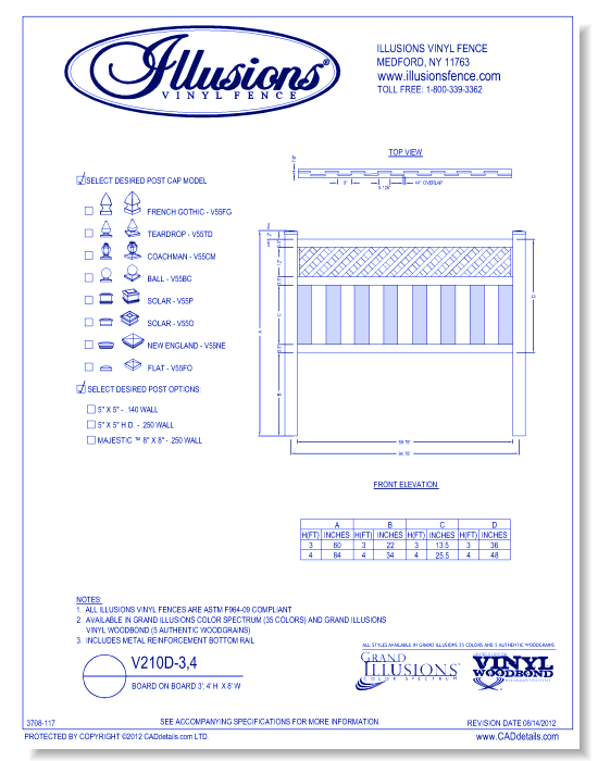 Board on Board 3', 4' H X 8' W ( V210D )
