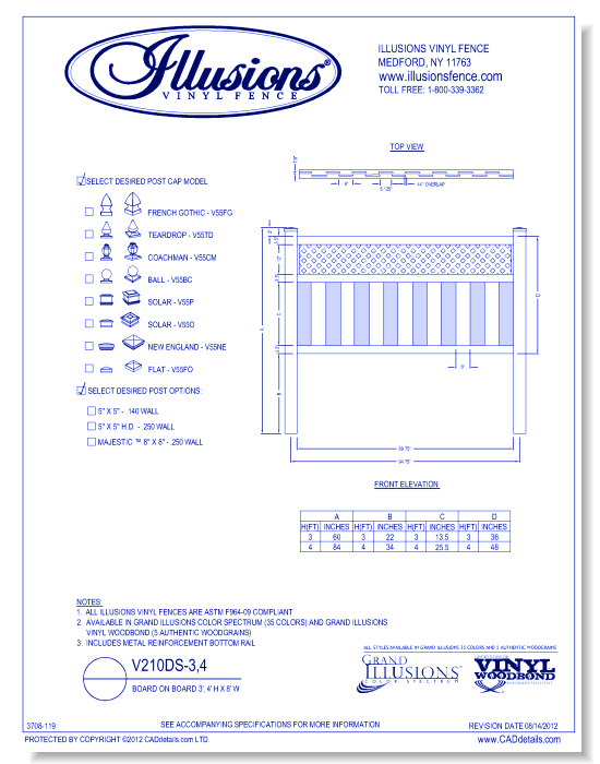 Board on Board 3', 4' H X 8' W ( V210DS )