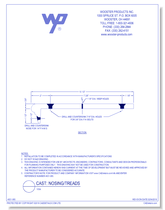 Cast; Nosings/Treads: 105A