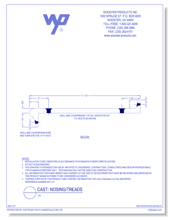 Cast; Nosings/Treads: 105