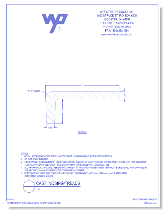 Cast; Nosings/Treads: 116