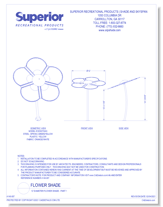 12' Diameter Flower Shade - Part 1