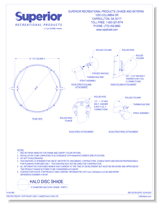 15' Diameter Halo Disc Shade - Part 2