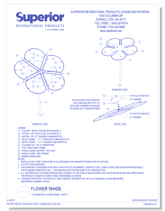 12' Diameter Flower Shade - Part 3