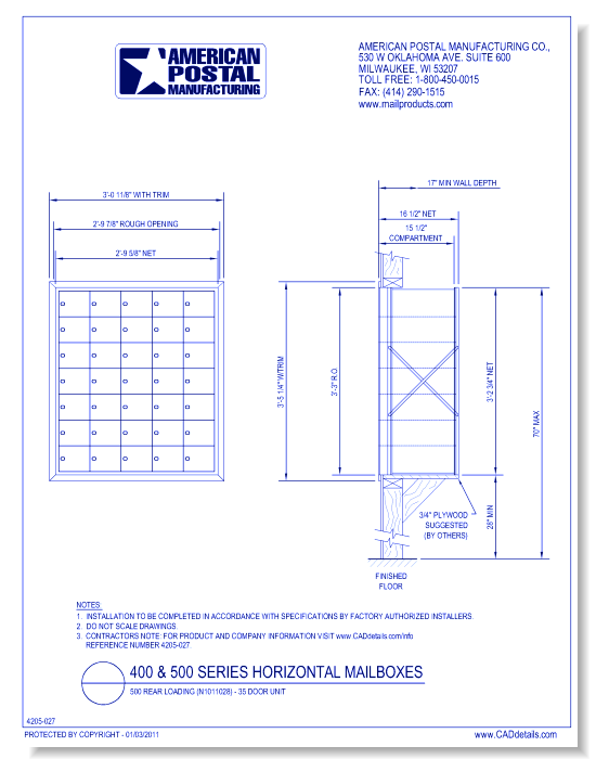 500 Rear Loading (N1011028) - 35 Door Unit