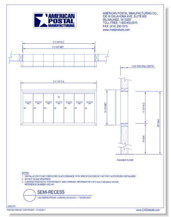 1250 Series Front Loading (N1021231) - 7 Door Unit