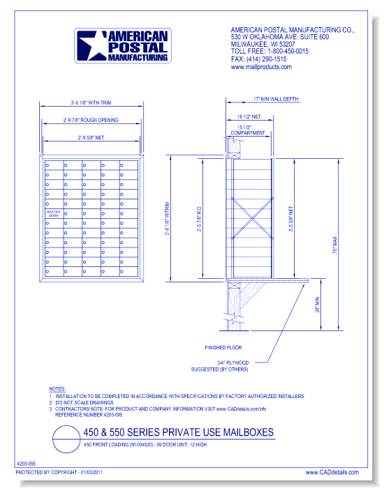 1450 Front Loading (N1004520) - 59 Door Unit, 12 High