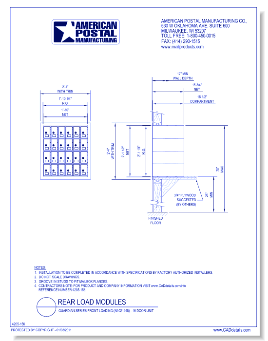 Guardian Series Front Loading (N1021244) - 24 Door Unit