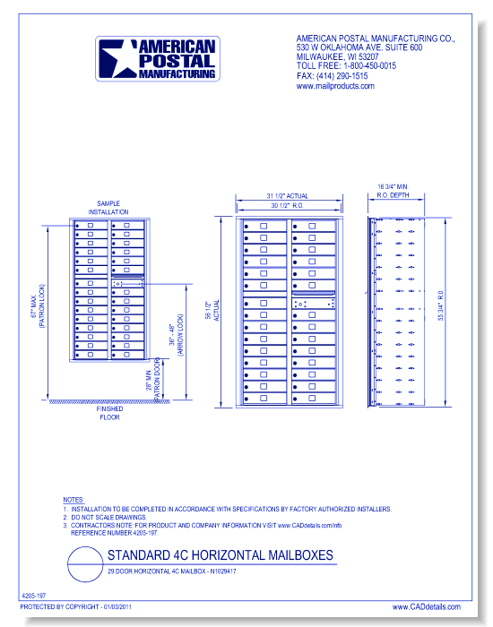 29 Door Horizontal 4C Mailbox – N1029417