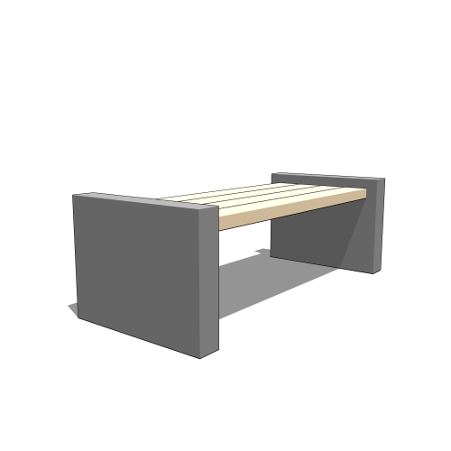 BECxxM: "The Manchester Bench" Backless Concrete Park Bench with Wood Slats