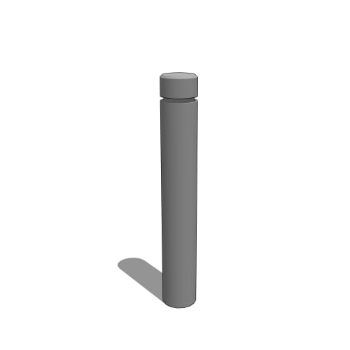 BOC8R 8x48: 8" Round x 48" High Concrete Bollard with 1/2" Chamfer Top, 1 Reveal