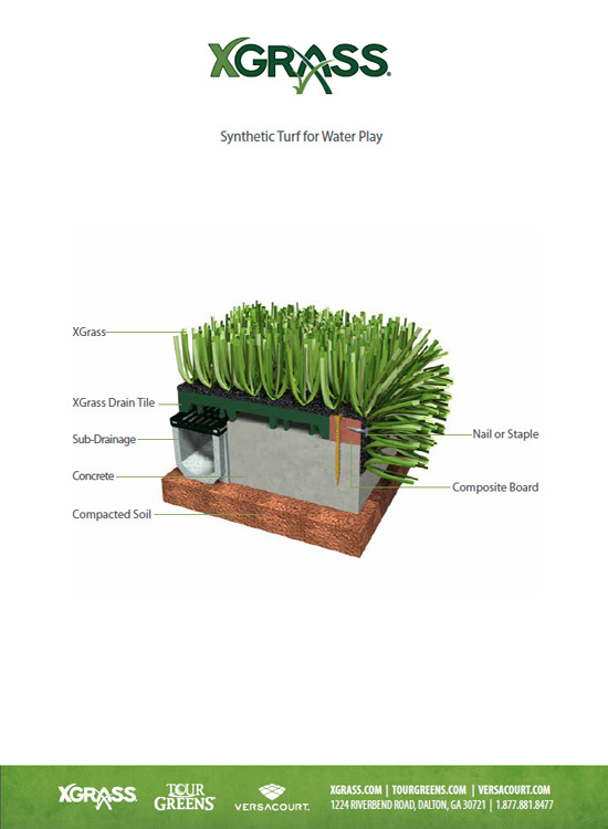 XGrass® Synthetic Turf for Water Play - Installation over Concrete with Sub-Drainage