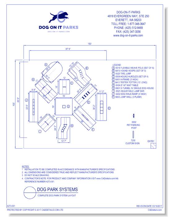 Complete Dog Park System Layout