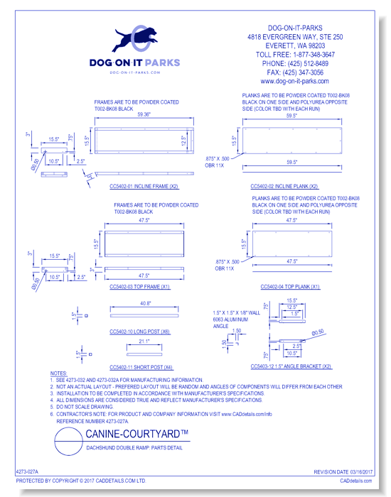 Dachshund Double Ramp: Parts Detail