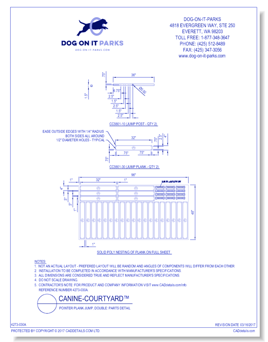 Pointer Plank Jump, Double: Parts Detail
