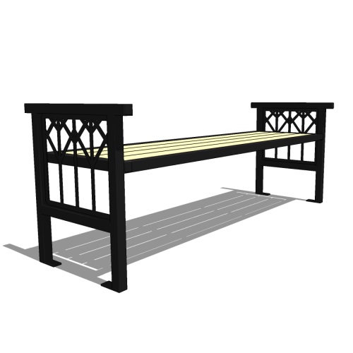 Model BN1-1100: Banning Backless Bench - Six Foot Length, Steel Bar Ends