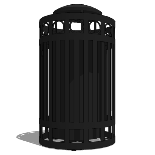 Model HL2-2102: Halo Side Door Opening w/ Latch Receptacle - Decorative Ring, 36 Gal., Surface Mount, Ash Top